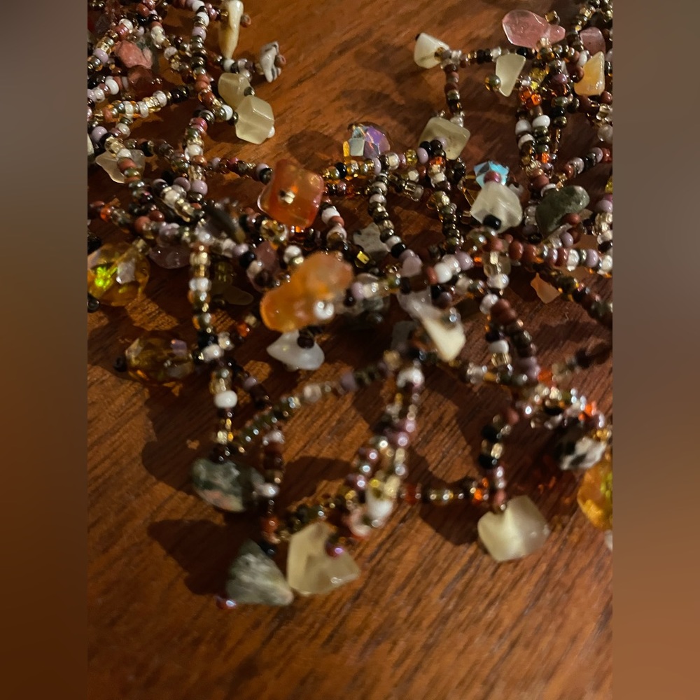 3 for $30 Vintage Multi Strands Magnetic Clasp Seed Bead Gem Crystal Necklace - Picture 6 of 8